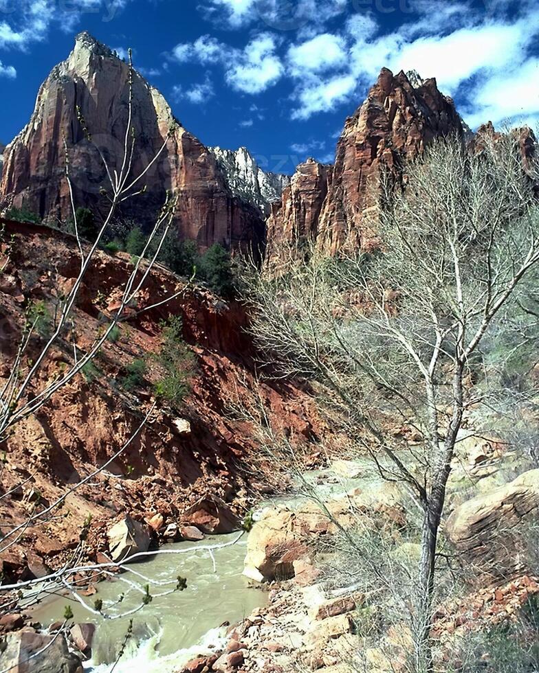 Mountains background. High mount, rocks and hills landscape photo