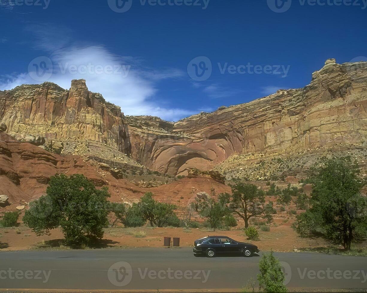 Mountains background. High mount, rocks and hills landscape photo