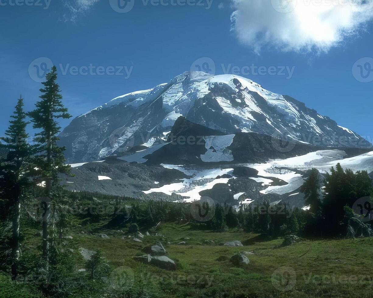 Mountains background. High mount, rocks and hills landscape photo