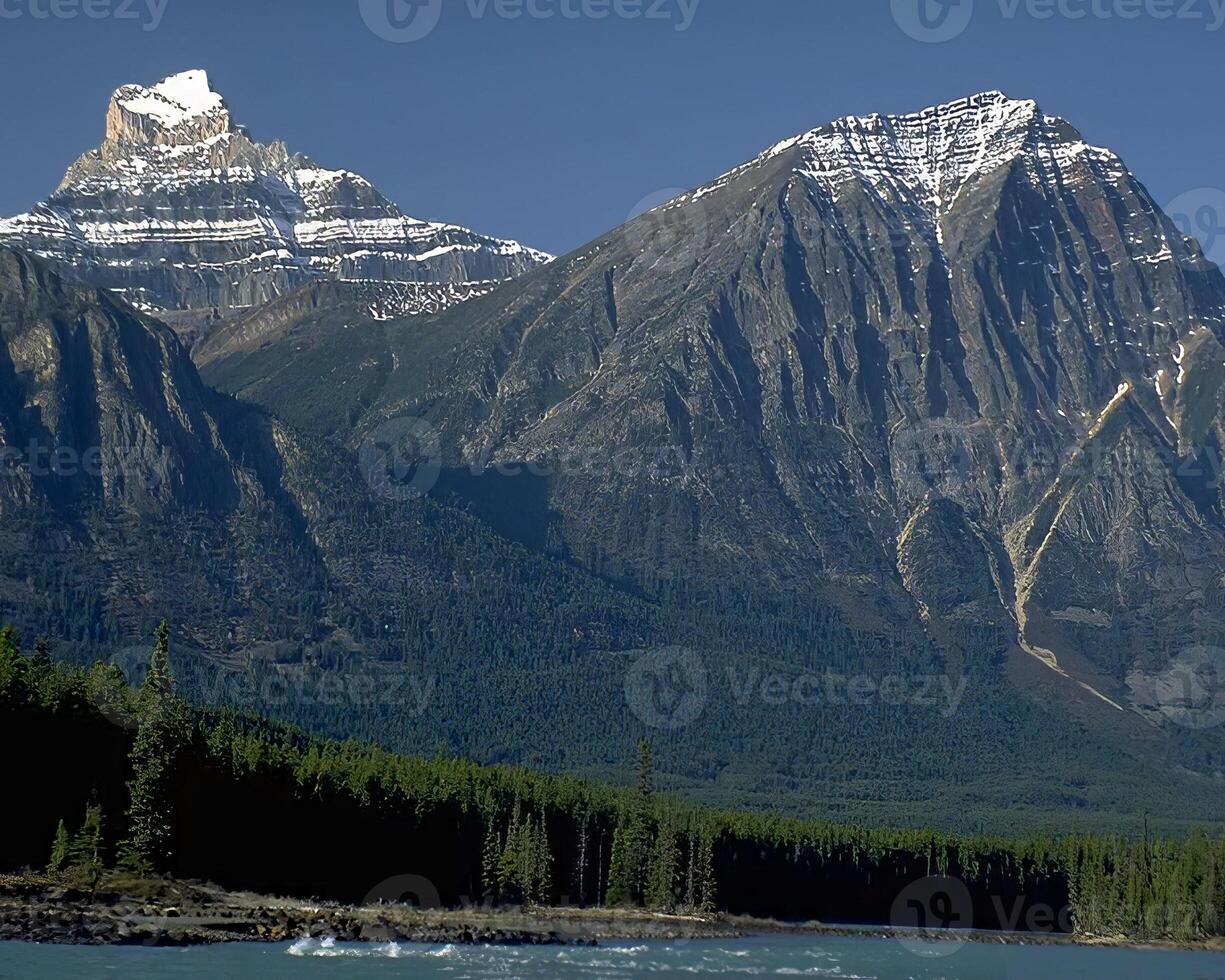 Mountains background. High mount, rocks and hills landscape photo