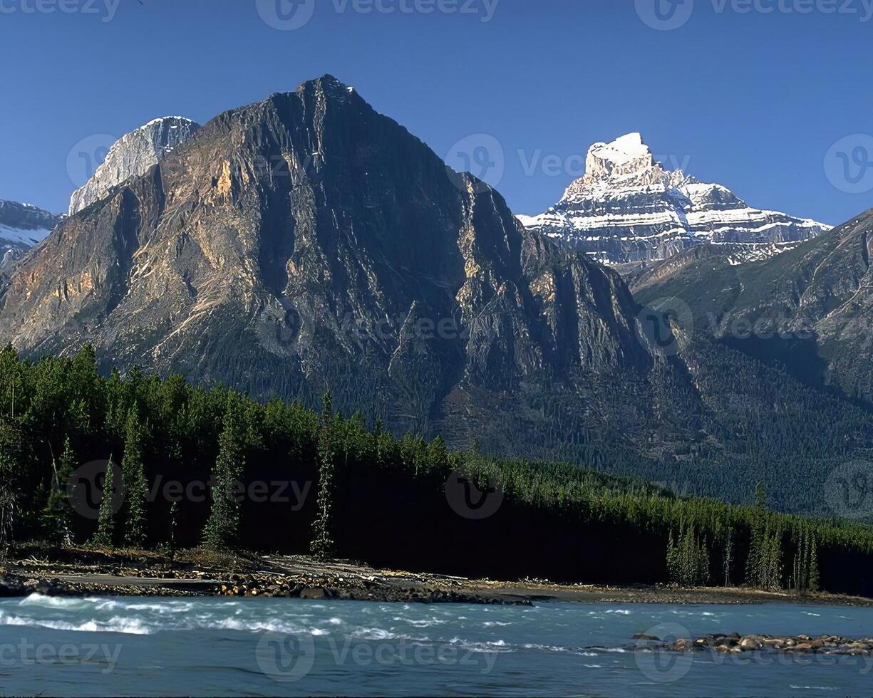 Mountains background. High mount, rocks and hills landscape photo