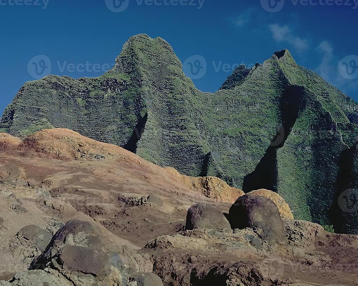 Mountains background. High mount, rocks and hills landscape photo