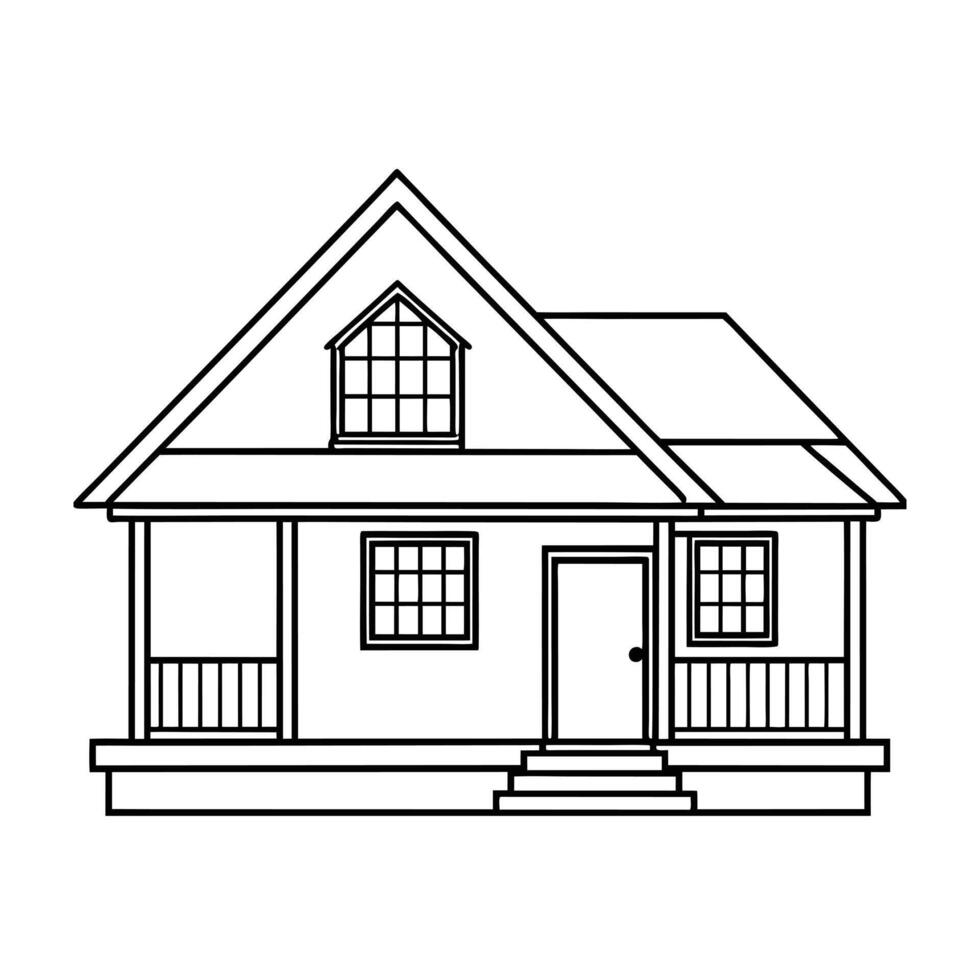 House outline for coloring book vector