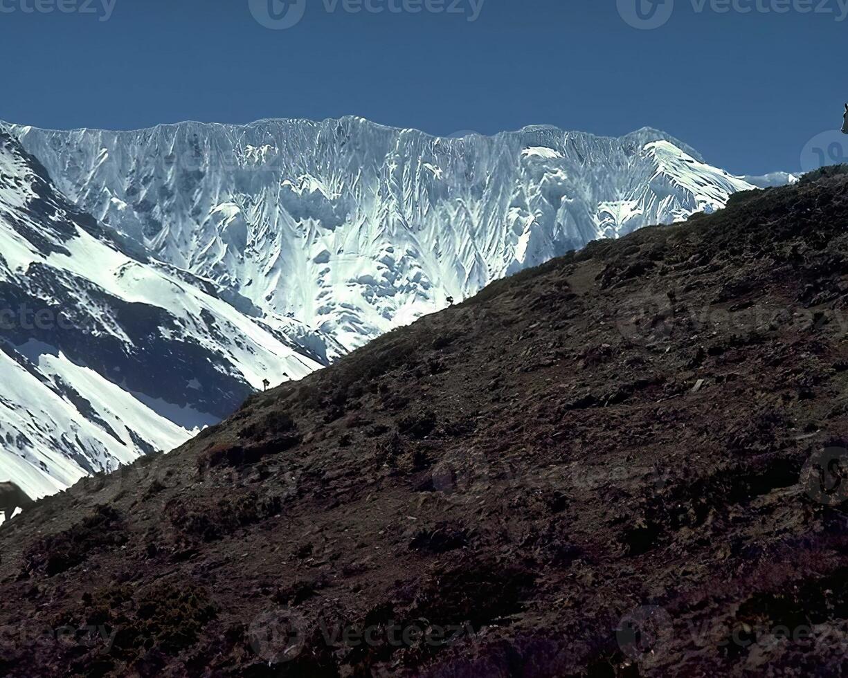 Mountains background. High mount, rocks and hills landscape photo