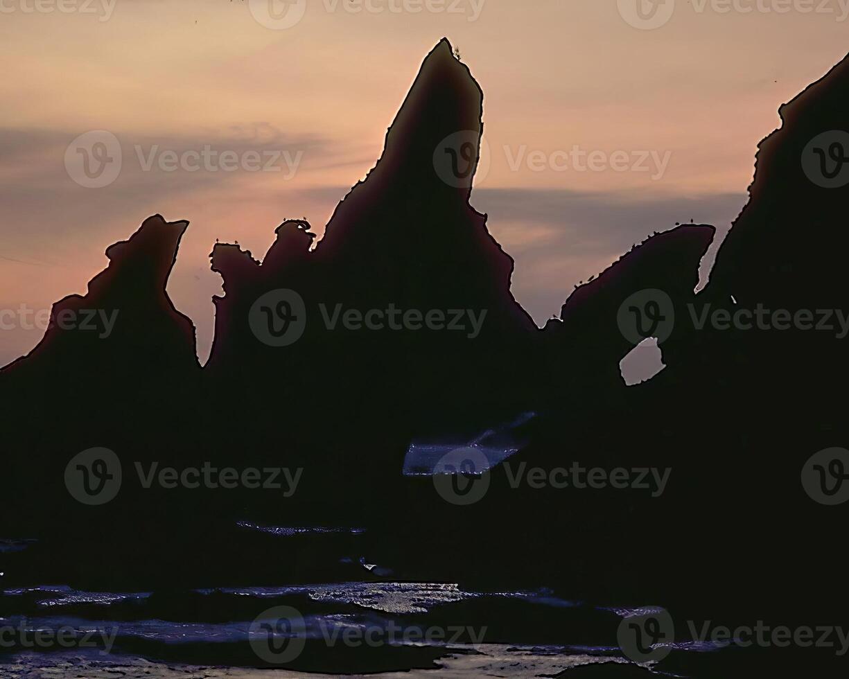 Mountains background. High mount, rocks and hills landscape photo