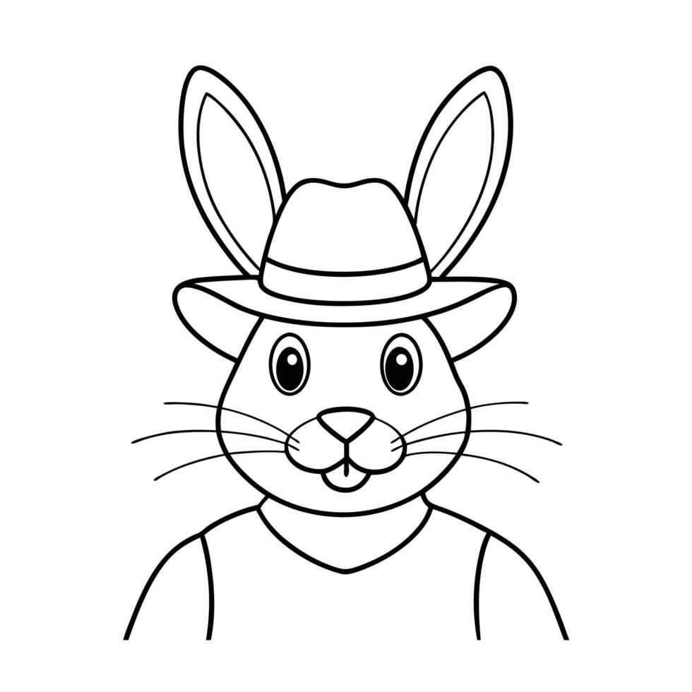 Easter bunny coloring page vector