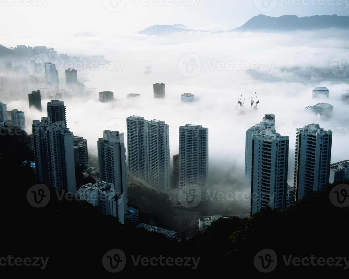 Cityscape with modern buildings background photo