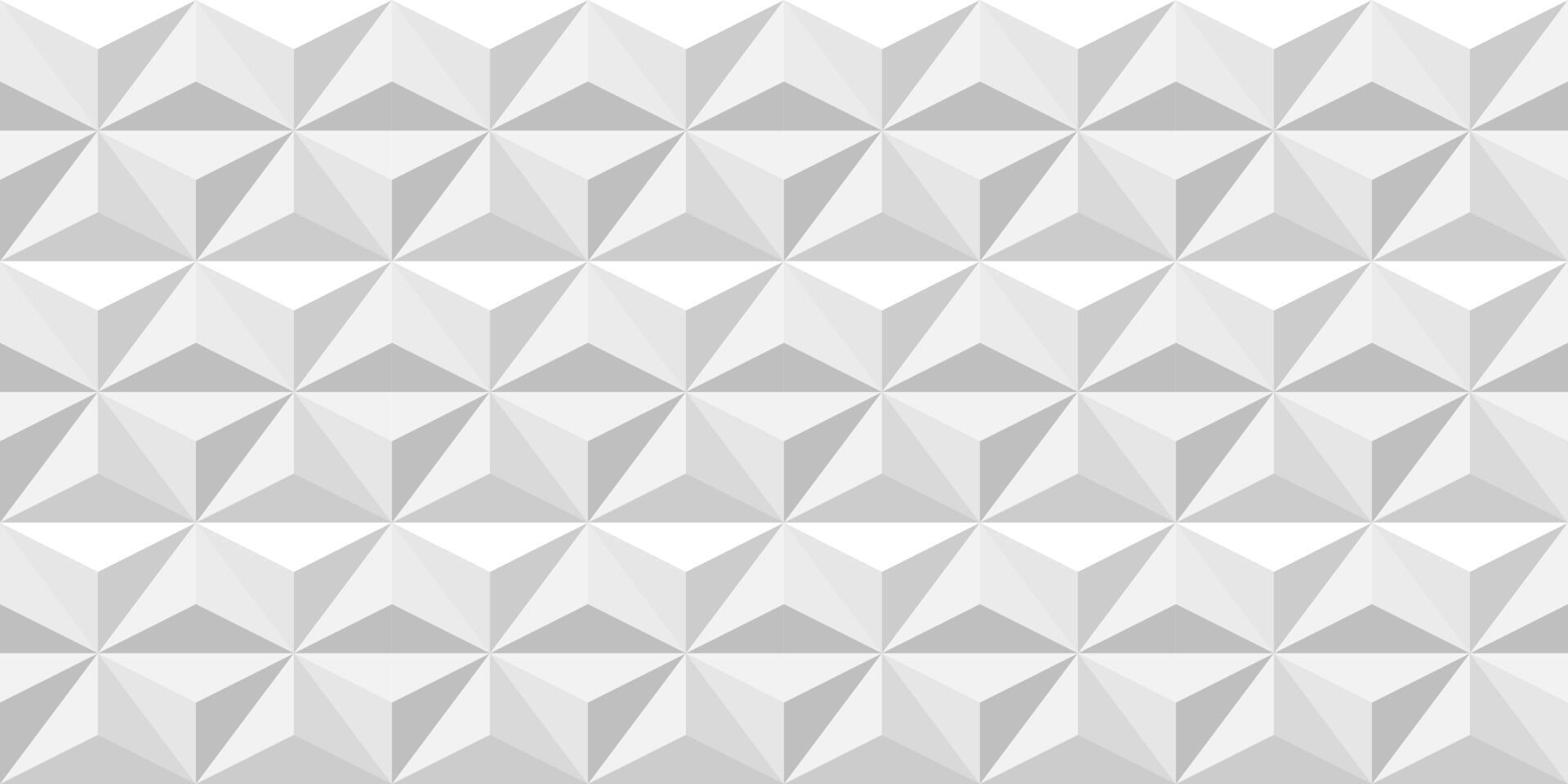 seamless geometric triangle pattern. White and gray creative mosaic repeatable structure background. Decorative polygon 3d tile texture vector