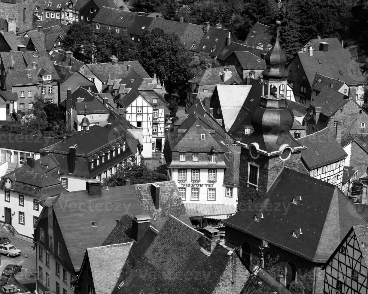 German architecture, buildings in Germany background. Houses, castles and sculptures black and white photo background