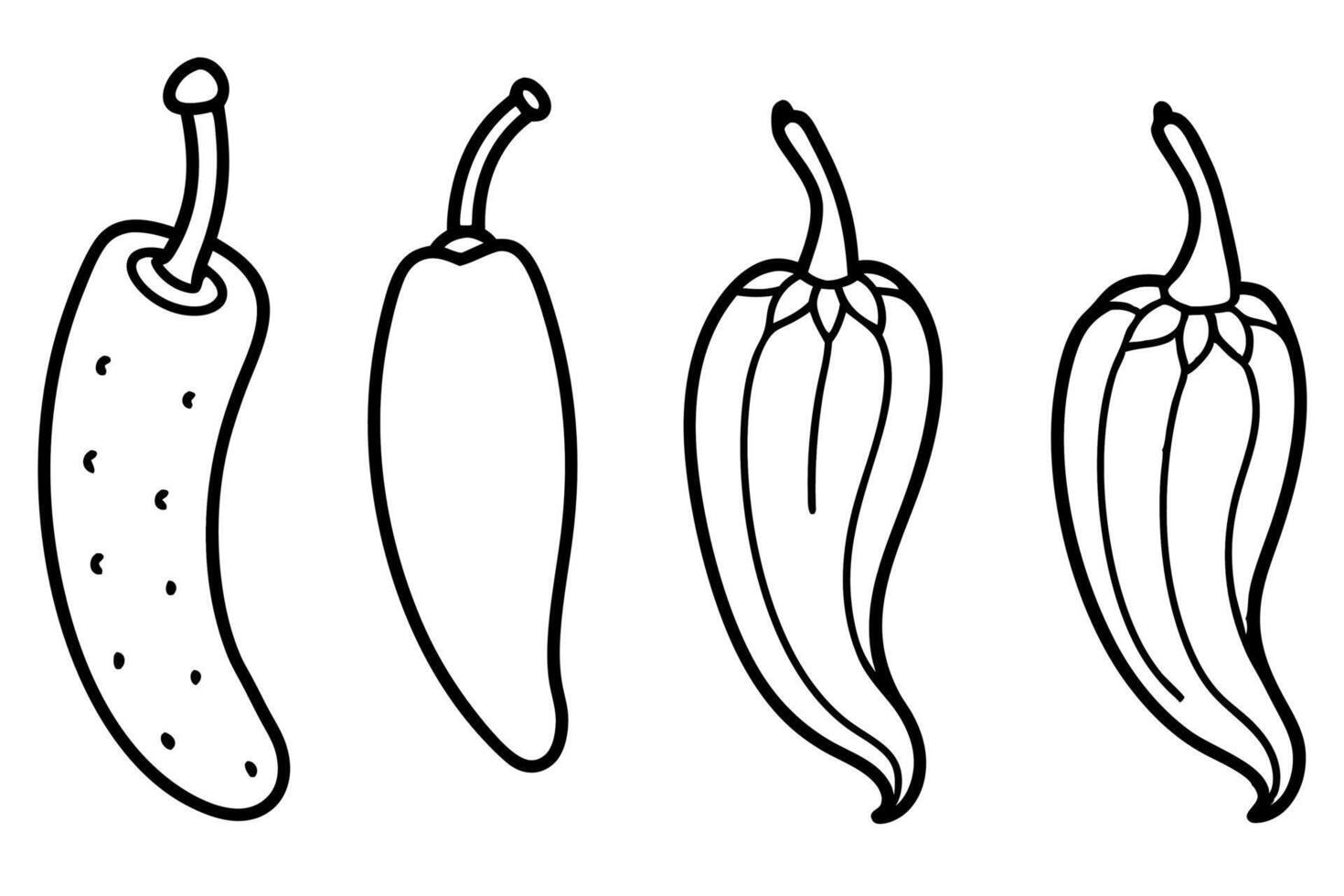 Jalapenos simple line art refined kitchen accessory vector