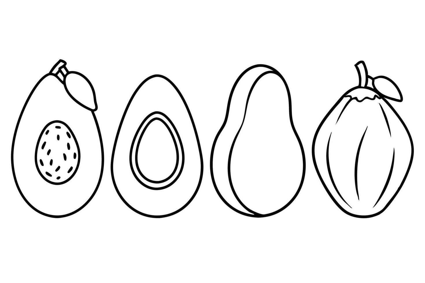 Avocado food line art featuring sleek monoline culinary creations vector