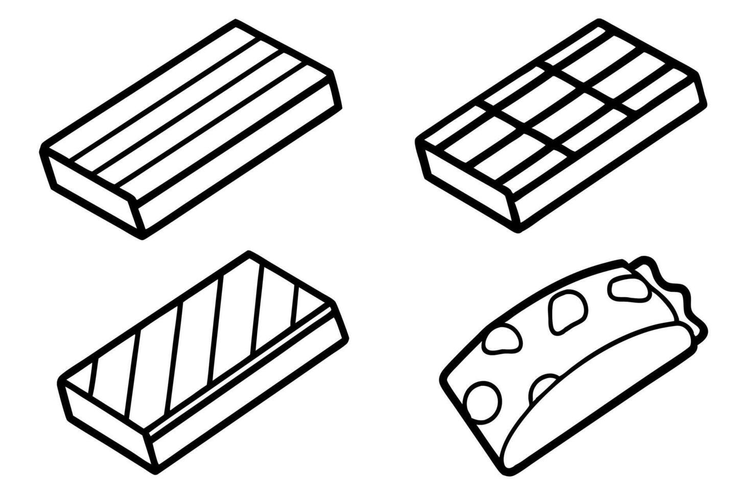 Candy Bars line art showcasing intricate candy illustration vector