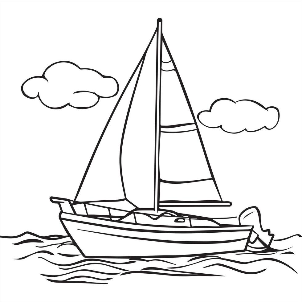 Flat boat illustration vector
