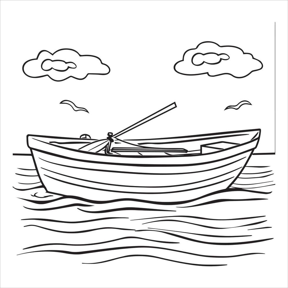 Flat boat illustration vector