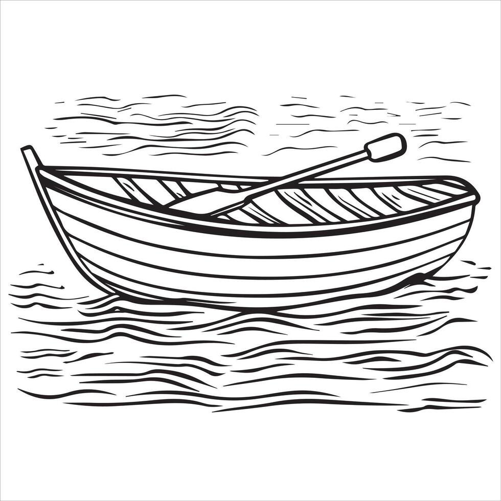 Flat boat illustration vector
