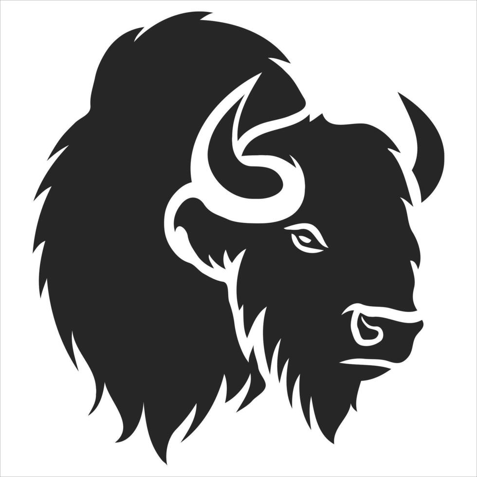 Silhouette bison logo design concept illustration vector