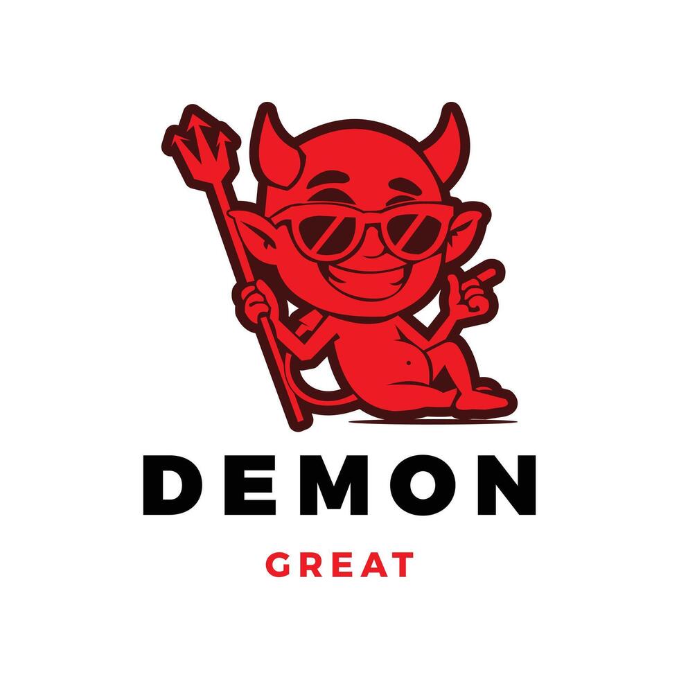 Demon or Devil Icon Logo Design Template vector