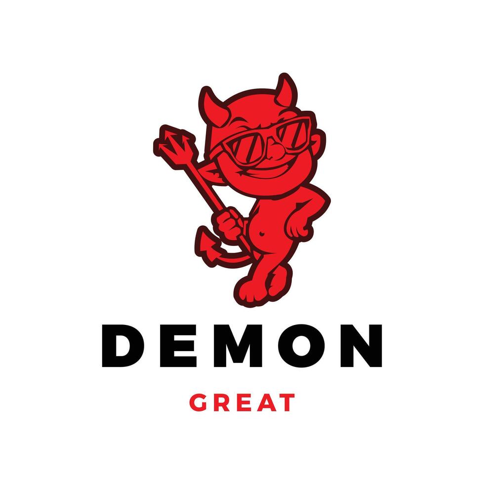 Demon or Devil Icon Logo Design Template vector