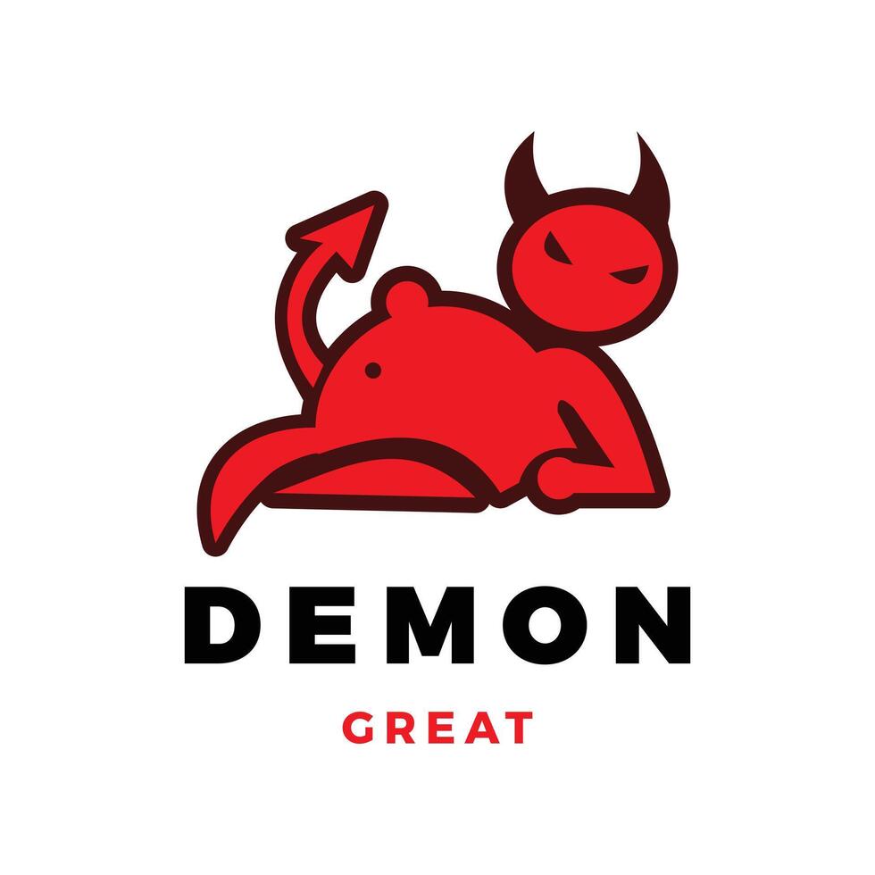 Demon or Devil Icon Logo Design Template vector