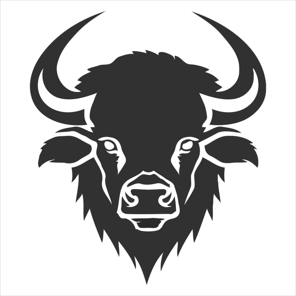 Silhouette bison logo design concept illustration vector