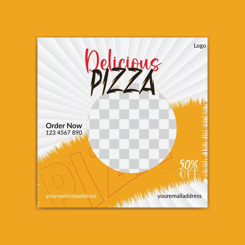 pizza social media post design layout vector