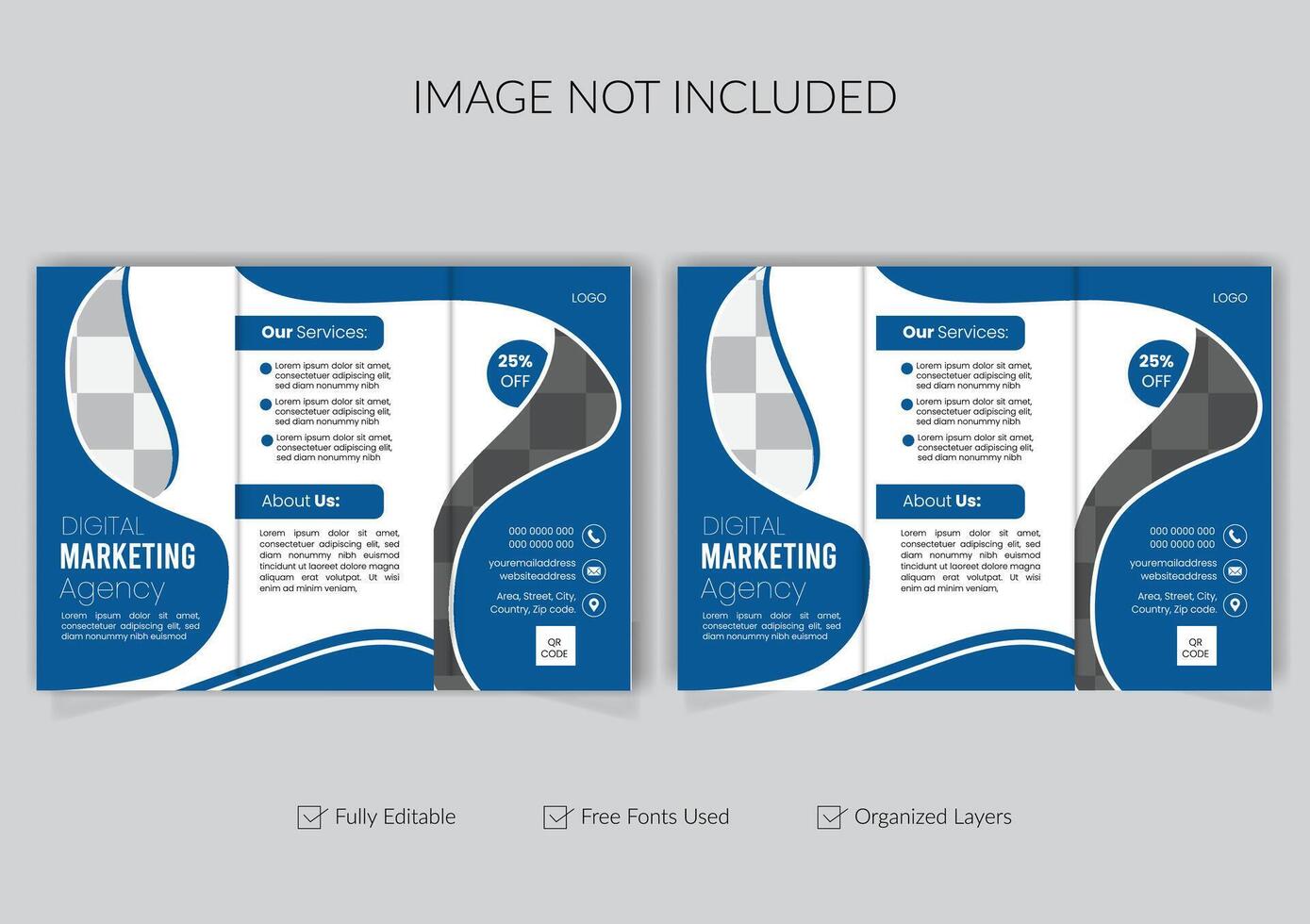 corporate business TRI-FOLD-BROCHURE TEMPLATE vector