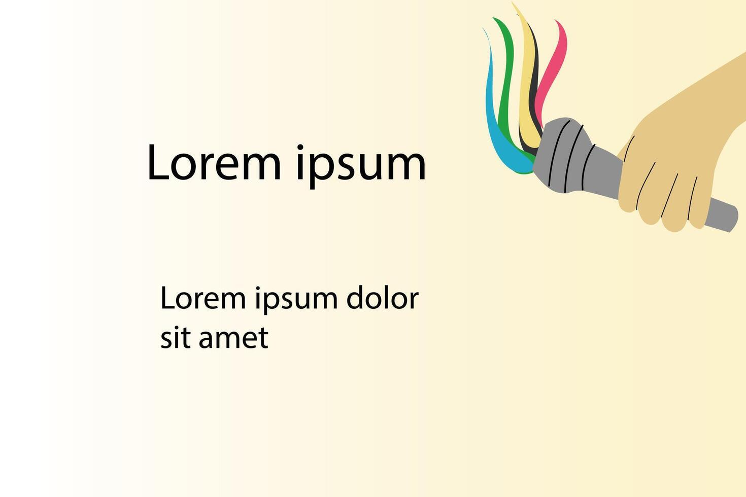 Sport torch with colorful wavy stripes background. Banner with olympic torch vector