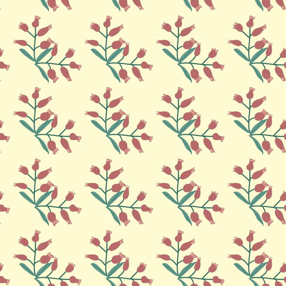 Childrens flowers pattern set. Cute floral elements in hand drawn style. vector