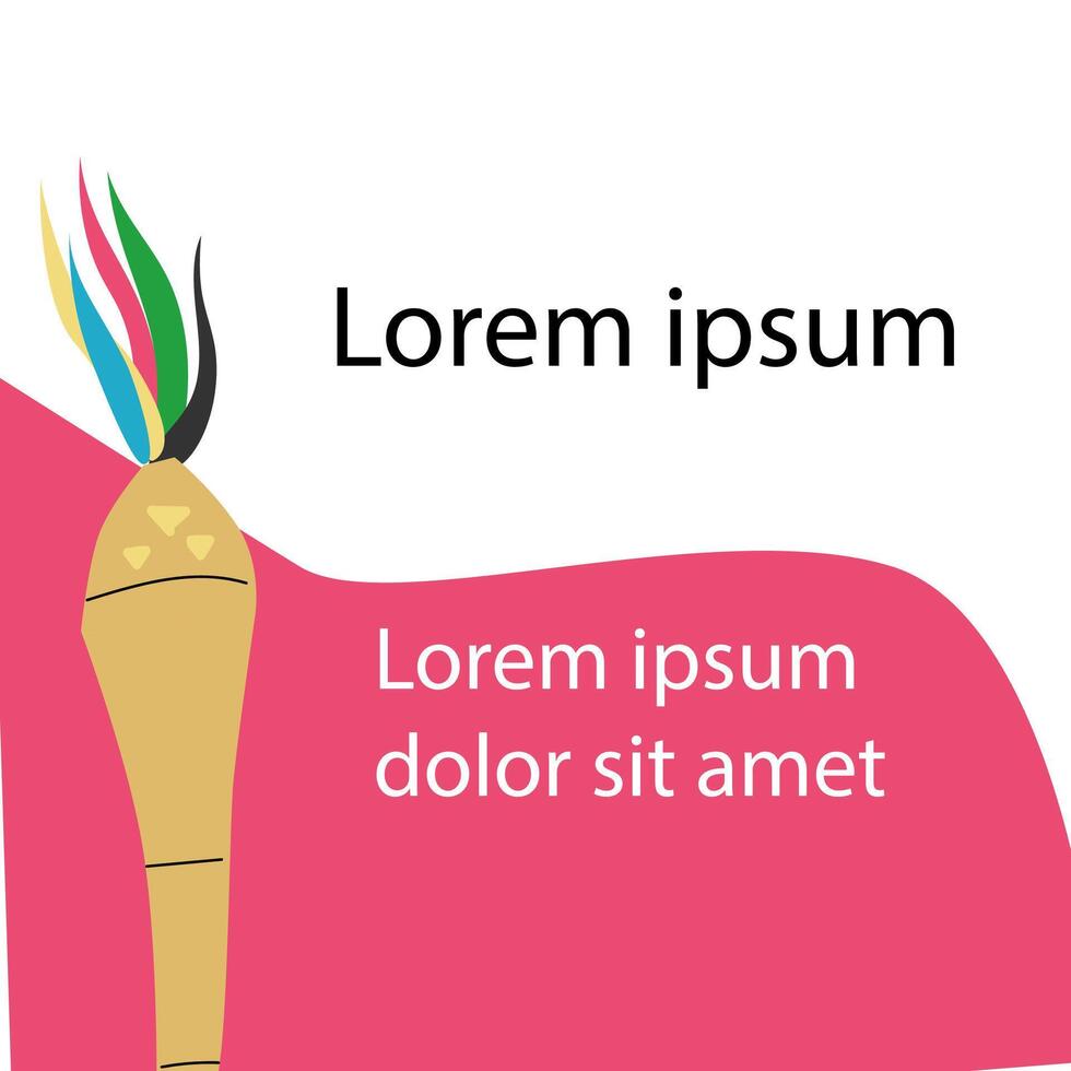 Sport torch with colorful wavy stripes background. Banner with olympic torch vector