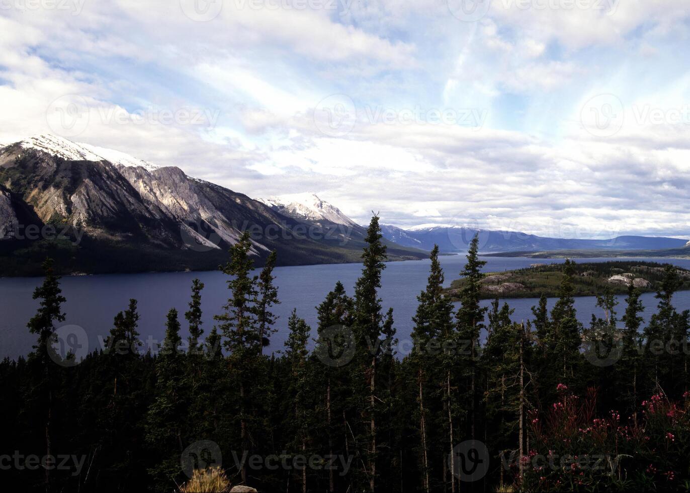 Mountains and lakes scene background, beautiful nature photo