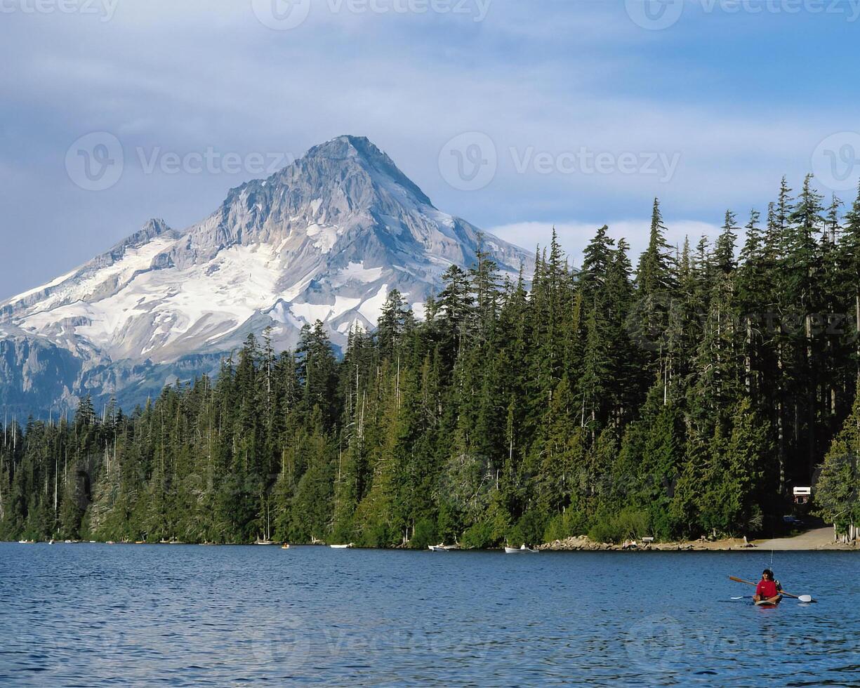 Mountains and lakes scene background, beautiful nature photo