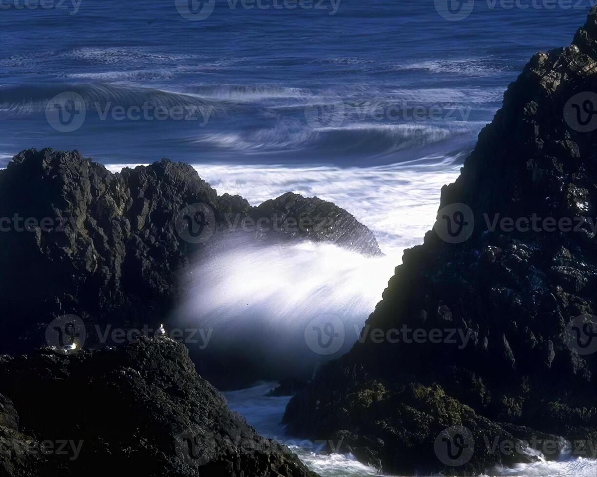 Sea waves, ocean shore, beach black and white photo background
