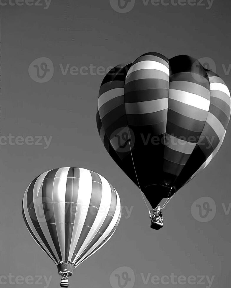 Black and white hot air balloons background photo