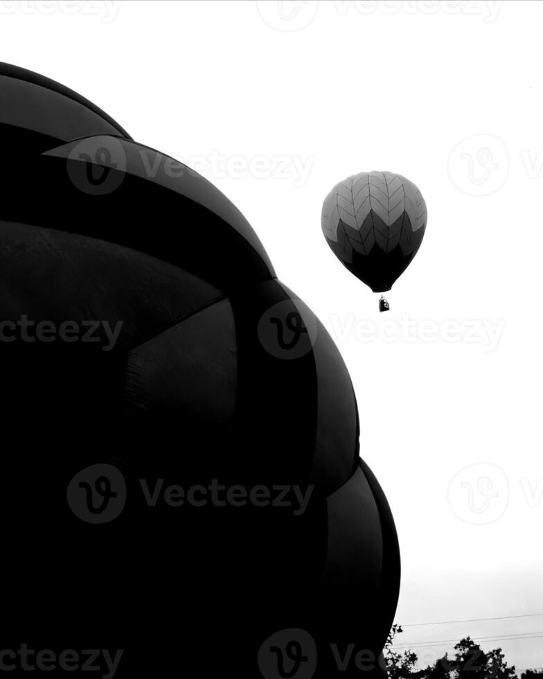 Black and white hot air balloons background photo