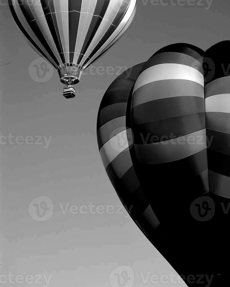 Black and white hot air balloons background photo