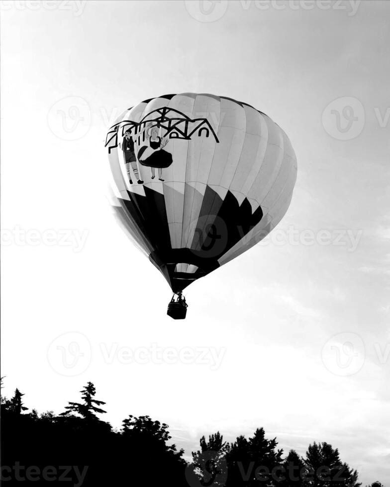 Black and white hot air balloons background photo