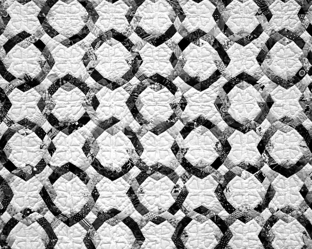 Abstract fabrics black and white background. Textile decoration close view photo