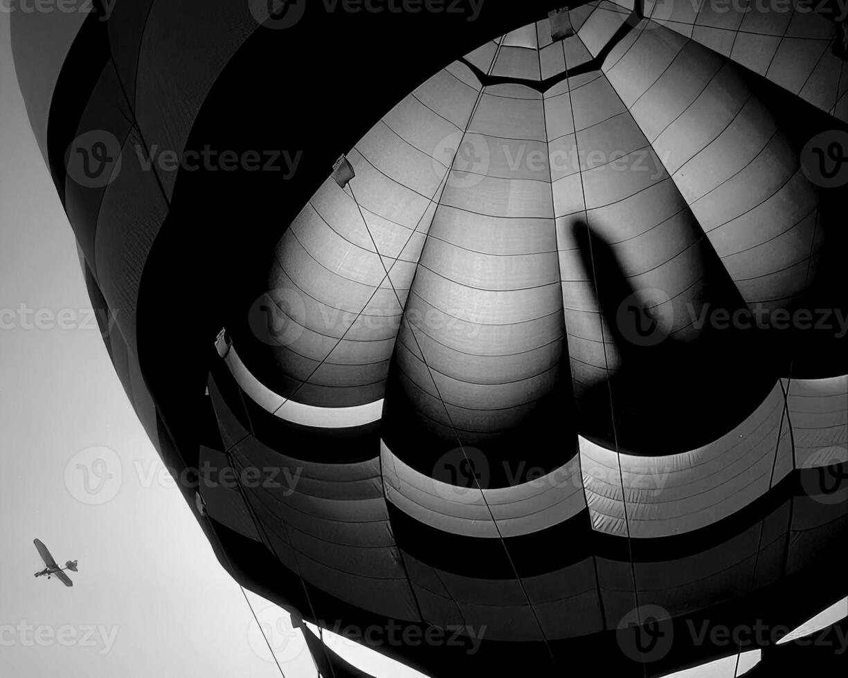 Black and white hot air balloons background photo