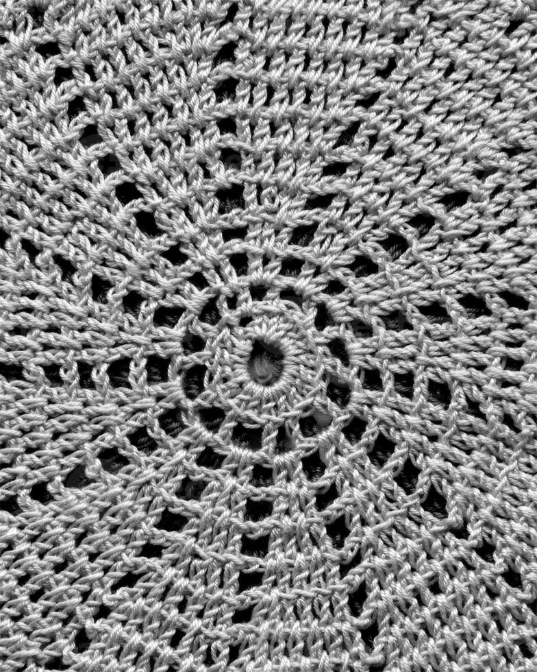 Abstract fabrics black and white background. Textile decoration close view photo