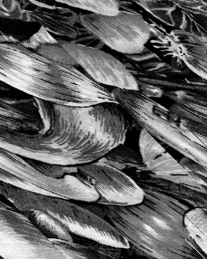 Abstract fabrics black and white background. Textile decoration close view photo