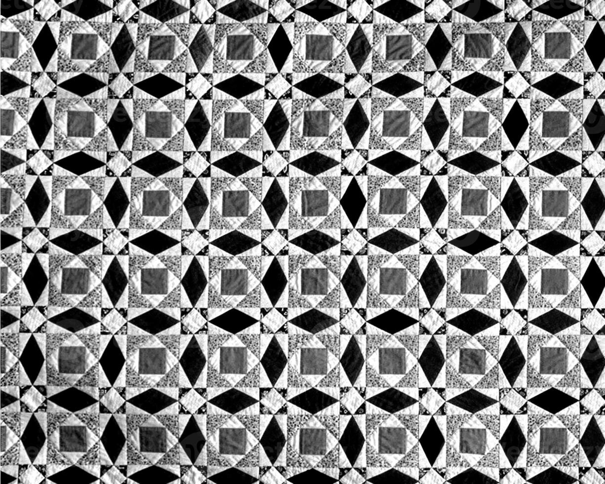 Abstract fabrics black and white background. Textile decoration close view photo