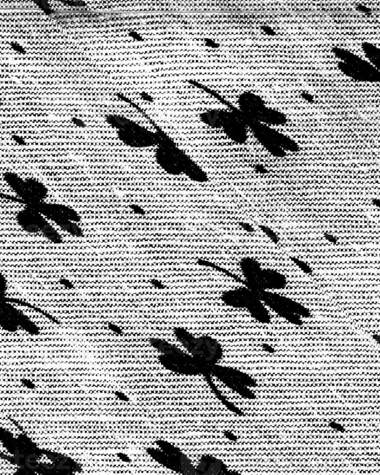 Abstract fabrics black and white background. Textile decoration close view photo