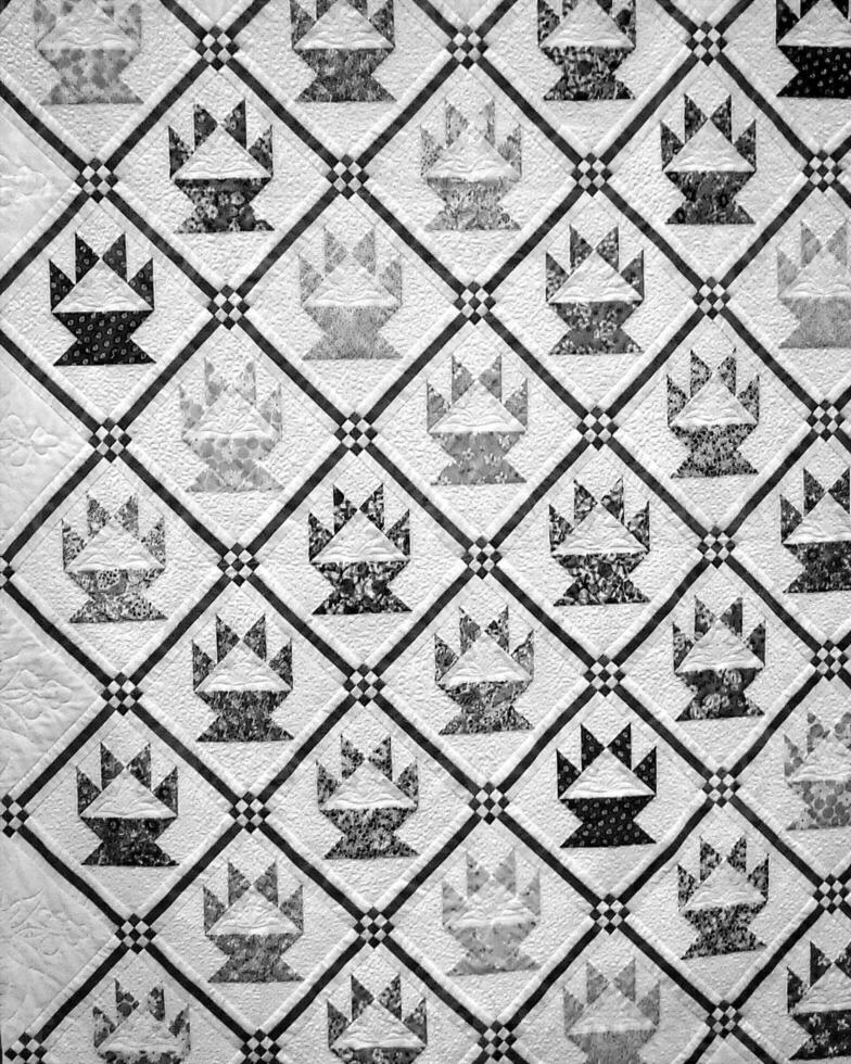 Abstract fabrics black and white background. Textile decoration close view photo