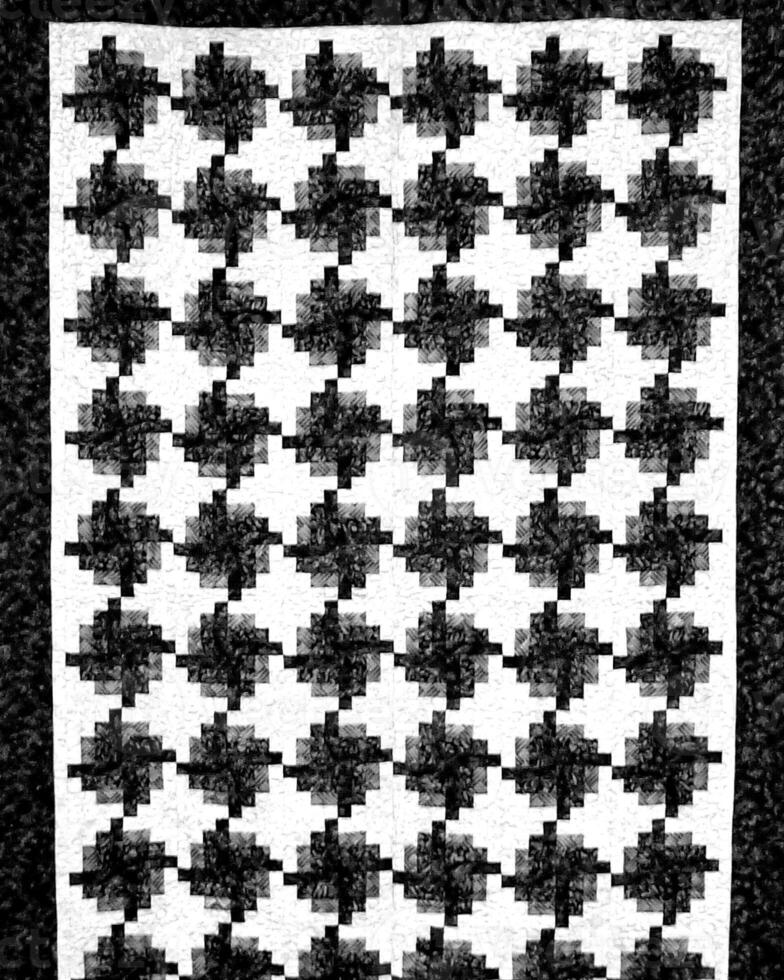 Abstract fabrics black and white background. Textile decoration close view photo