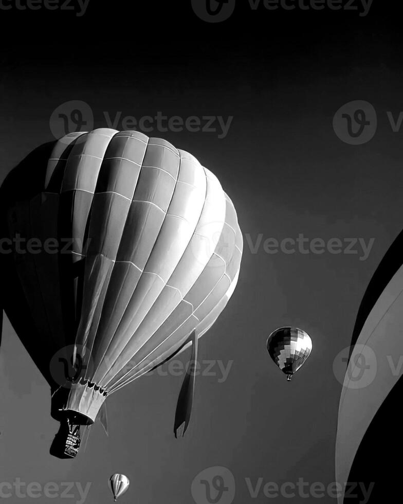 Black and white hot air balloons background photo