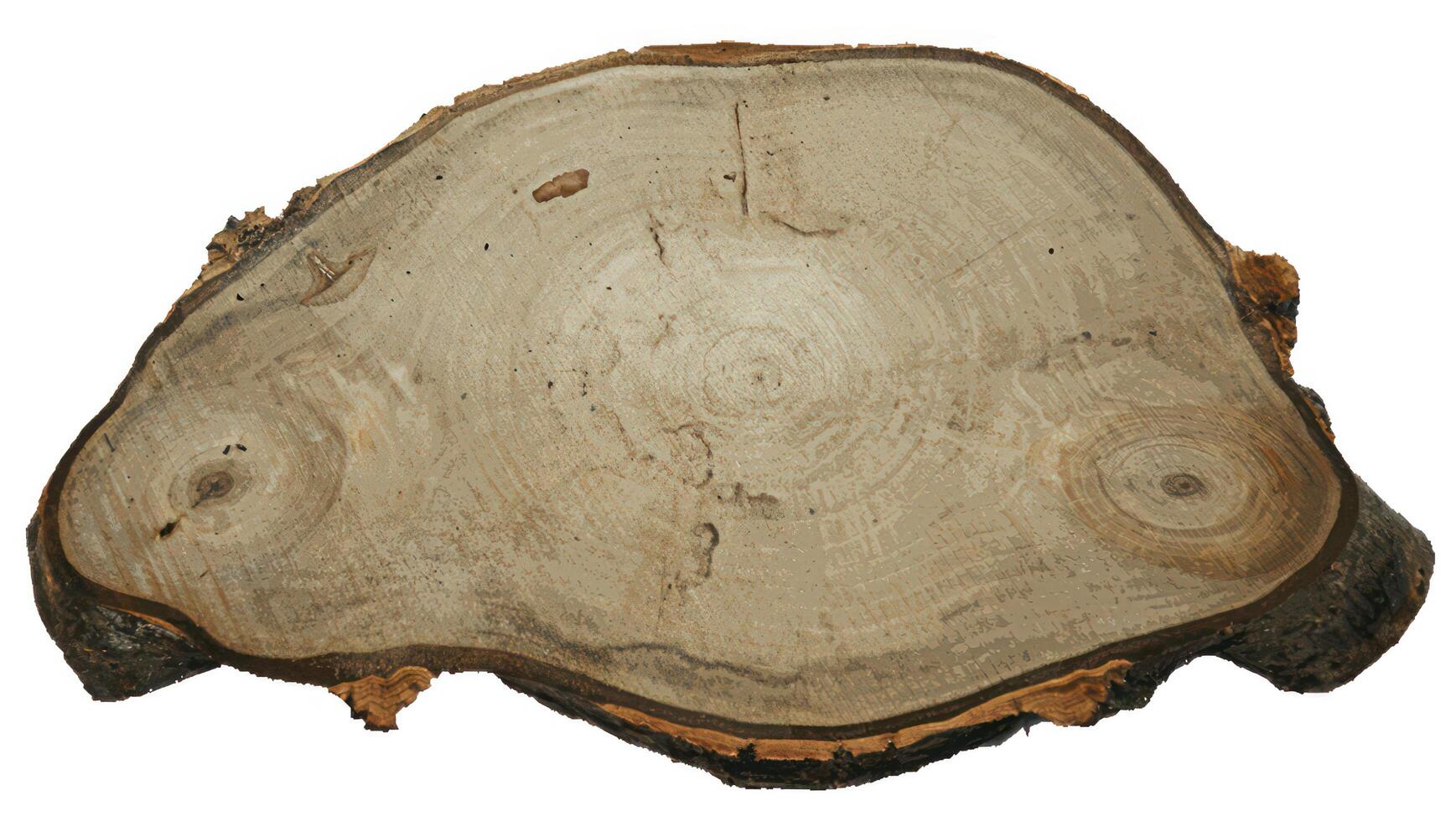 Pine Tree wood stumps on ground after being cut with real wood texture background. photo