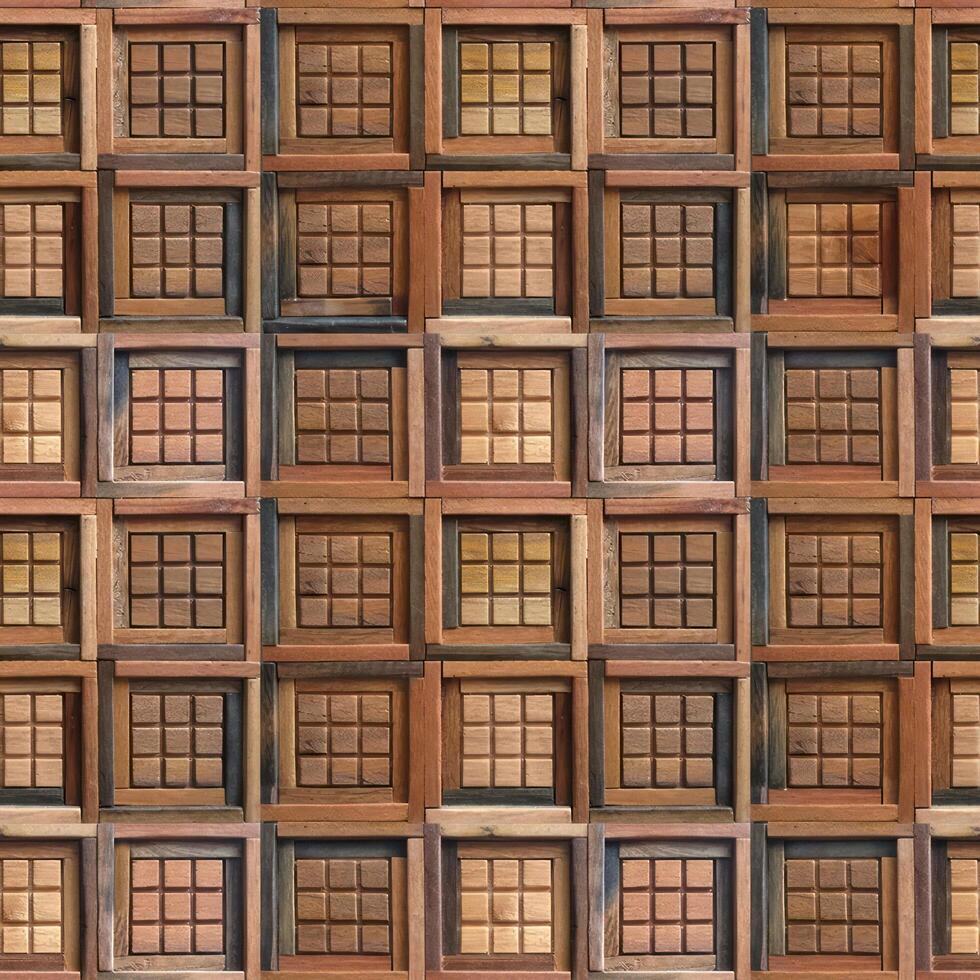 Realistic wooden cubes with the texture of natural of Wood panel background. photo