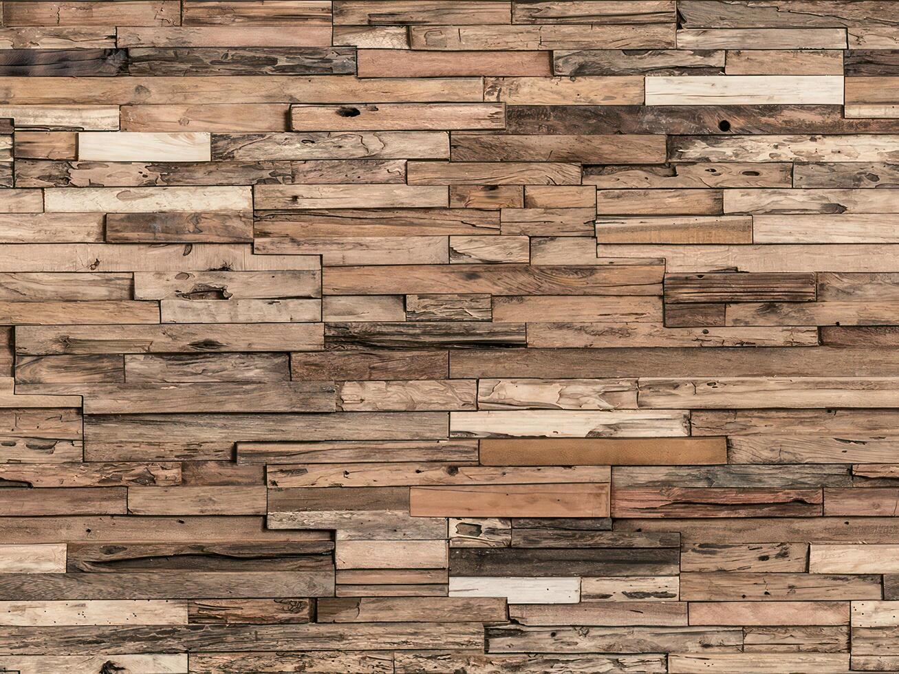 Realistic wooden cubes with the texture of natural of Wood panel background. photo