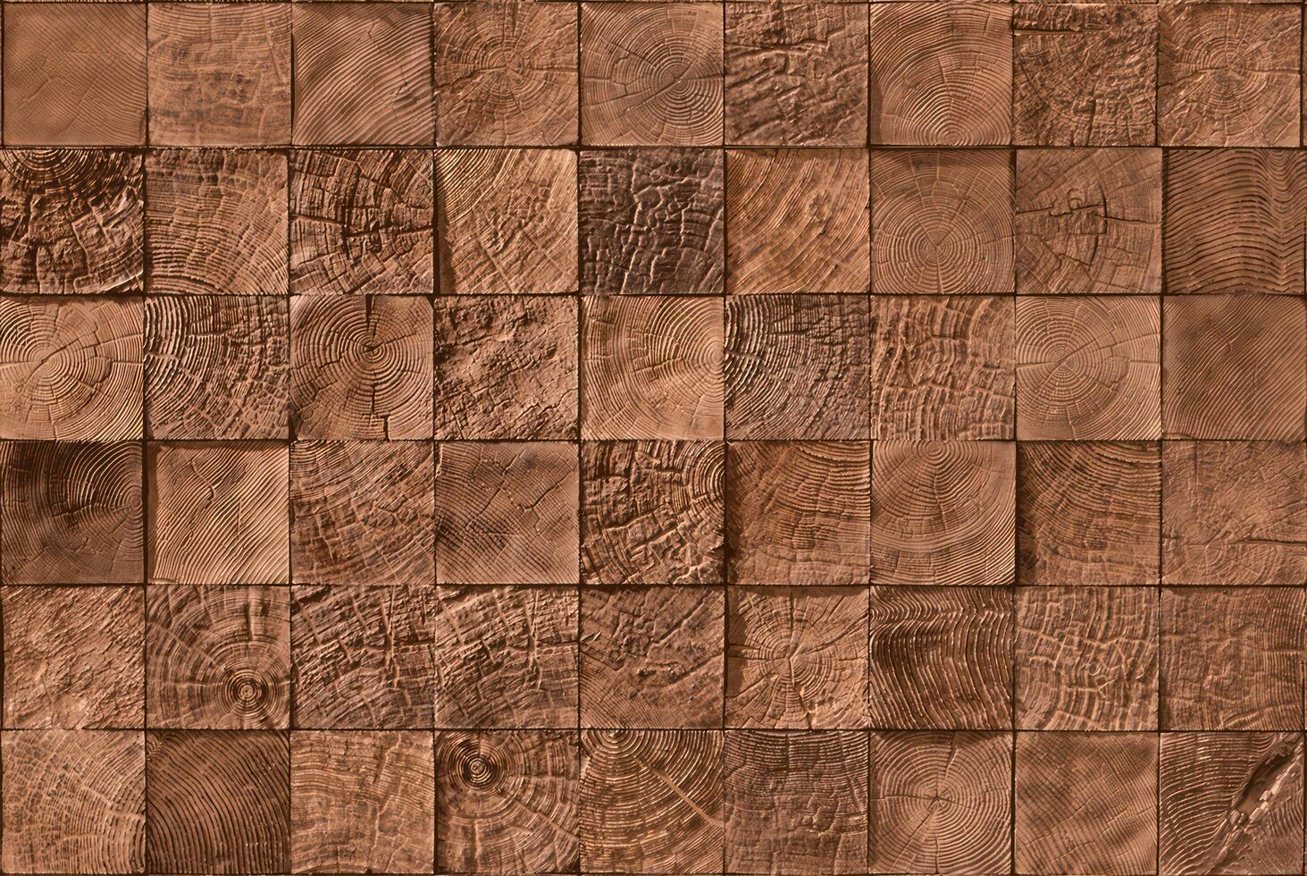 Realistic wooden cubes with the texture of natural of Wood panel background. photo
