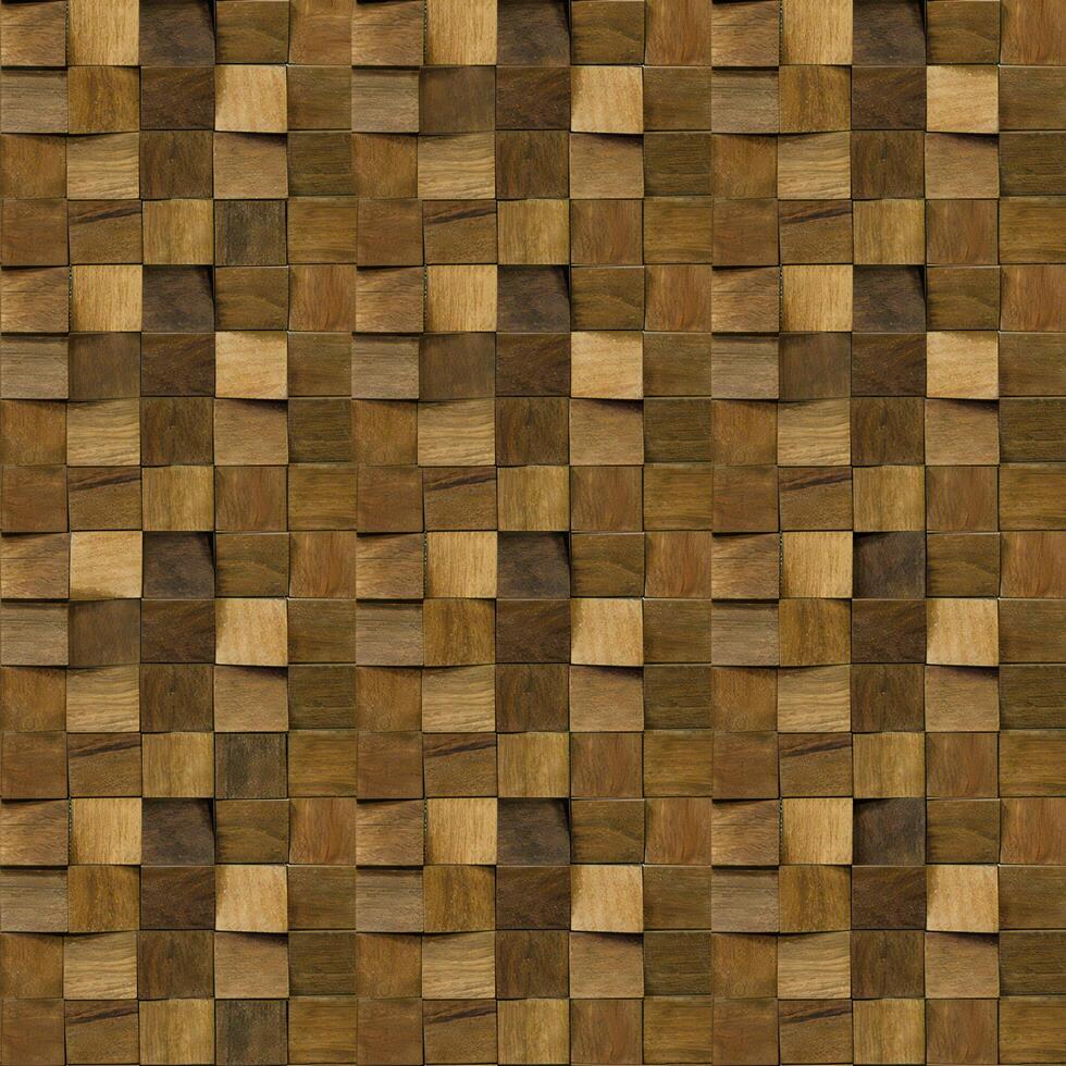 Realistic wooden cubes with the texture of natural of Wood panel background. photo